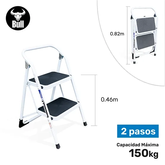 escalera acero tipo taburete 2 pasos 150kg 0