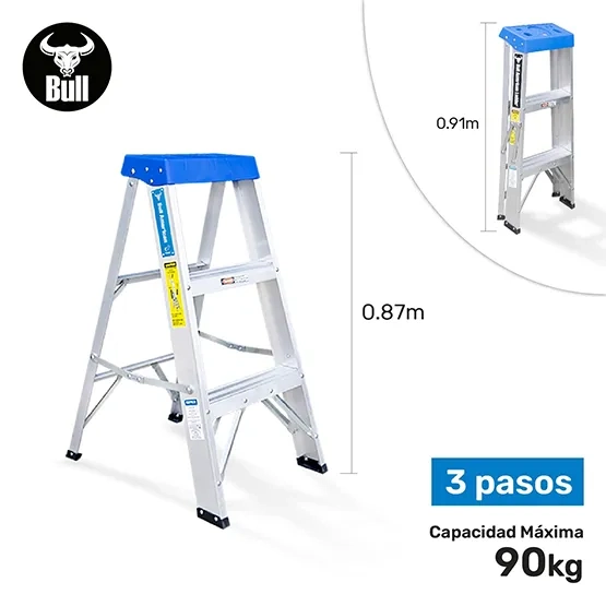 escalera aluminio tijera simple acceso 3 pasos 90kg 0
