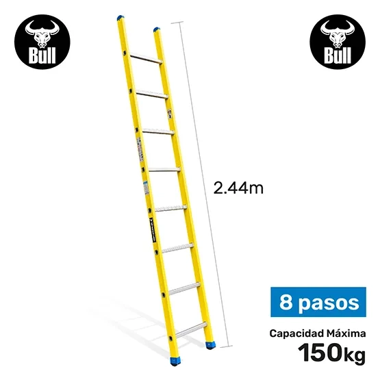 escalera fibra tipo arrimo 8 pasos 150kg 2